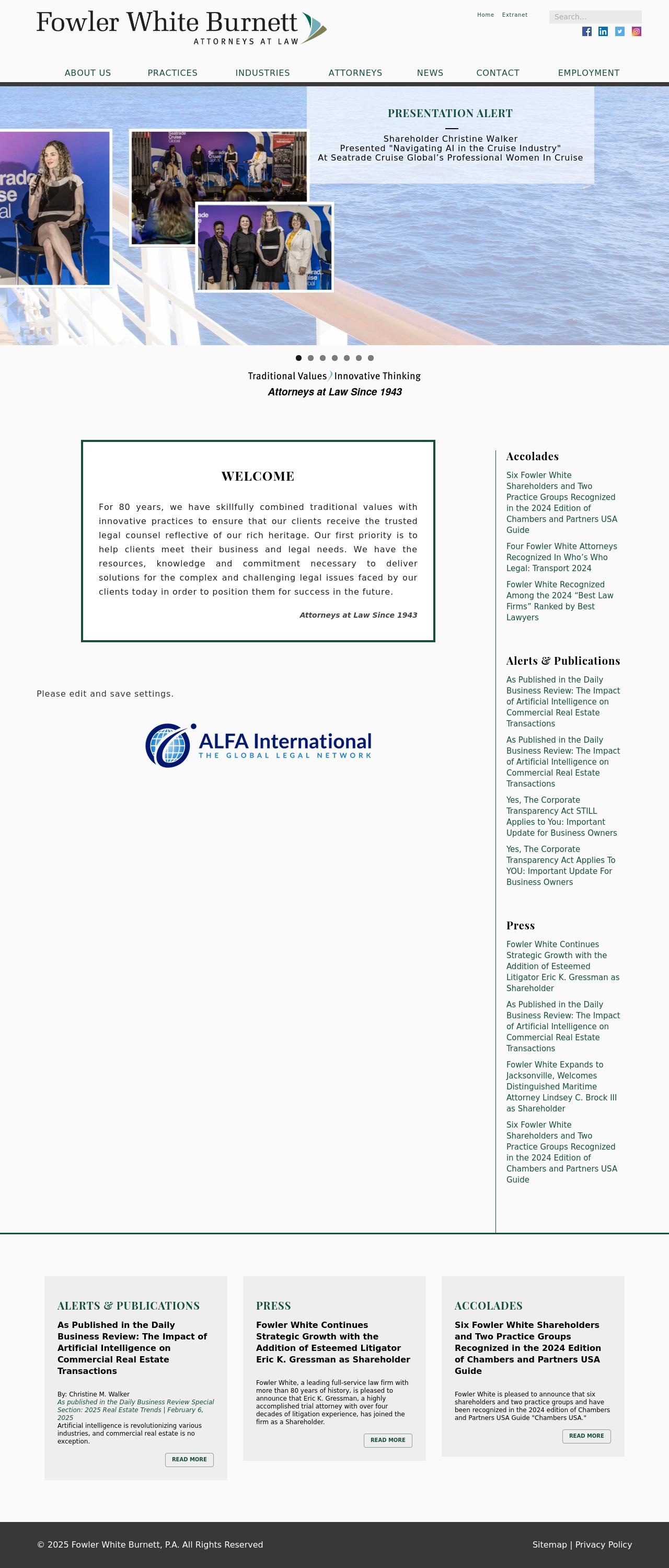 Fowler White Burnett, P.A. - Miami FL Lawyers