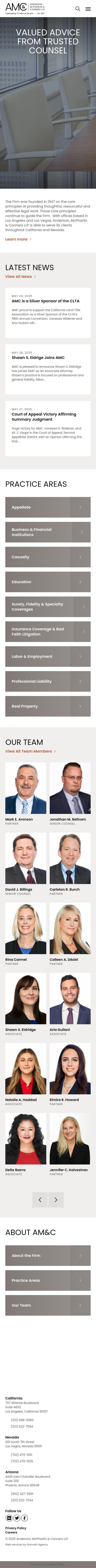 Anderson, McPharlin & Conners LLP - Ontario CA Lawyers