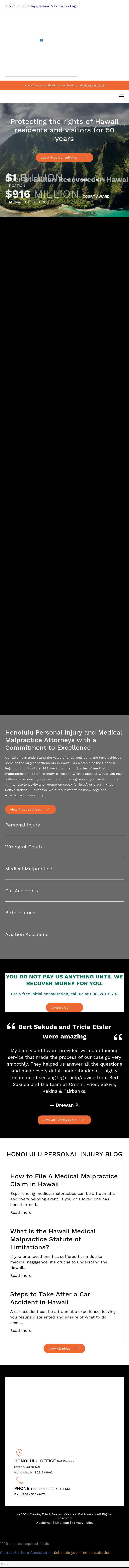 Cronin Fried Sekiya Kekina & Fairbanks - Honolulu HI Lawyers