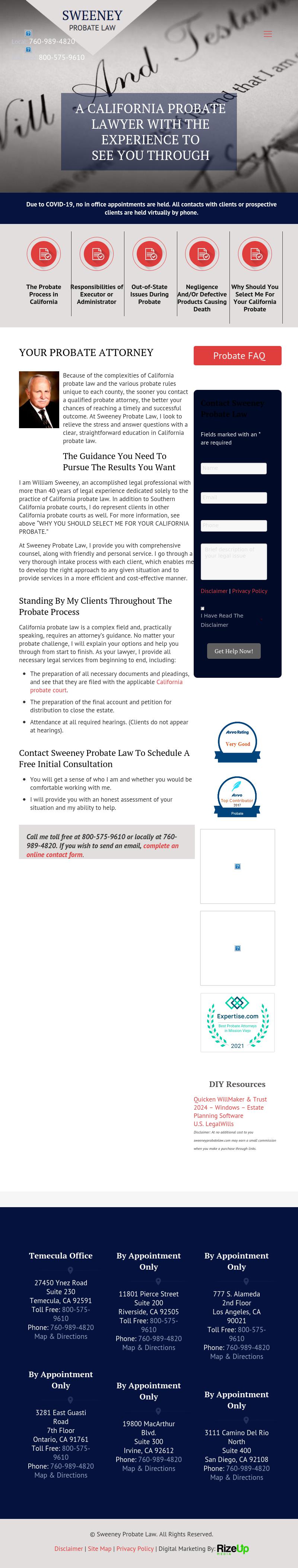 Sweeney Probate Law - Hemet CA Lawyers