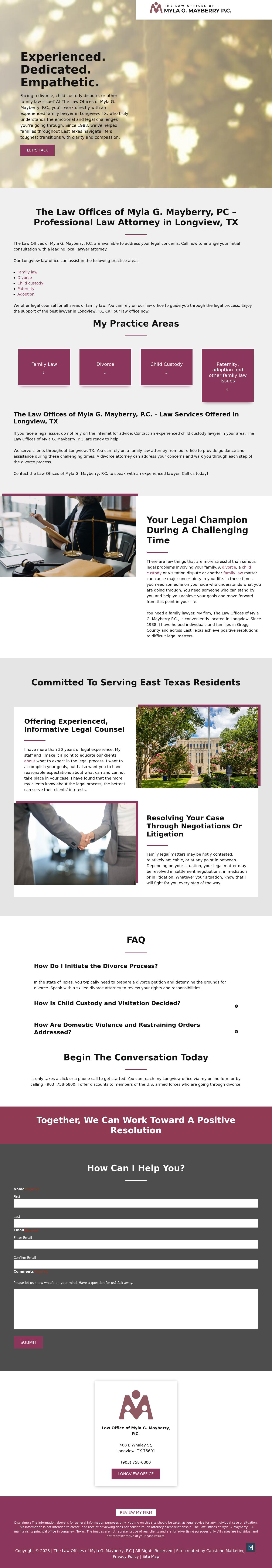 The Law Offices of Myla G. Mayberry, P.C. - Longview TX Lawyers