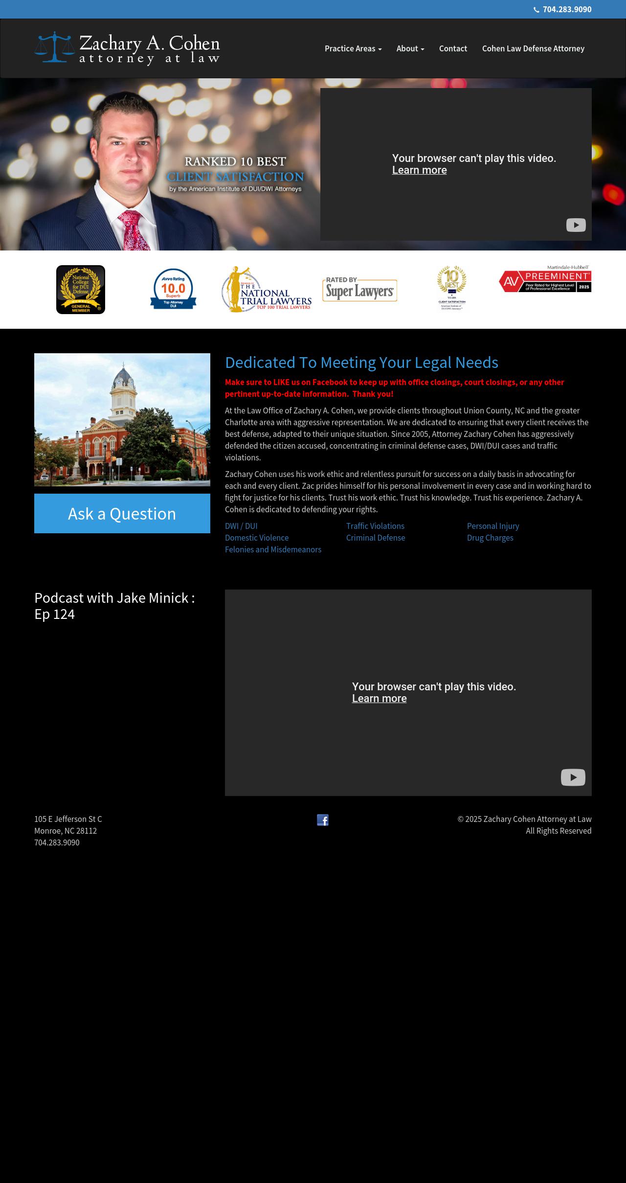 Zachary A. Cohen Attorney at Law - Monroe NC Lawyers